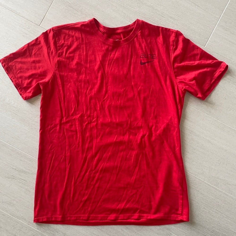 NIKE Elite Red Dri Fit Short Sleeve  Athletic Cut T Shirt Size Large
